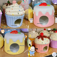 Nhà Ngủ Sứ Hamster Bear Hãng HEDGEHOG TAFIT YEE Ceramic Mo Phụ Kiện Trang Trí Lồng