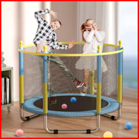 Nhà nhún nhảy, nhà bóng cho bé Trampoline, bạt nhún quây bóng có bóng rổ vận động tăng chiều cao tải trọng 250kg