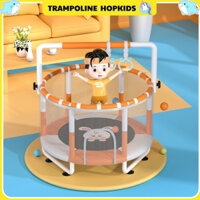 Nhà Nhún Trampoline Đường Kính 1,2m/1,4m/1,5m Kèm Xà Đơn, Xích Đu Cho Bé Vận Động Tăng Chiều Cao