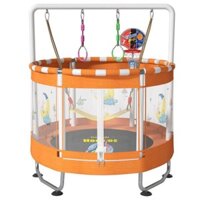 Nhà Nhún Trampoline Hopkids Có Khung Vịn Bao Quanh, Xà Đơn Và Bóng Rổ Cho Bé