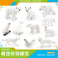 ★Nhà sản xuất Bán buôn★Mô Phỏng Hoang Dã Cực Động Vật Bộ Mô Hình Cực Thỏ Trắng Cáo Cực Gấu Trắng Cá Voi Con Dấu Trắng Cú Đồ Trang Trí