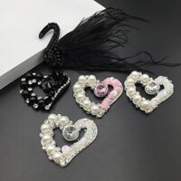 Nhà sản xuất có sẵn, miếng vá vải hạt thủ công, sequin pha lê, trái tim, thiên nga, phụ kiện hạt cho quần áo, túi xách, đồ DIY