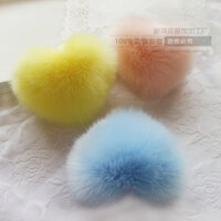 Nhà sản xuất cung cấp móc khóa điện thoại hình trái tim bằng lông thỏ giả dễ thương, phụ kiện DIY