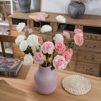 Nhà sản xuất hoa sen nhân tạo 3 đầu Macaron phong cách INS, trang trí nhà cửa, bó hoa cưới, hoa giả treo tường MW66776