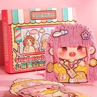 Nhà Tạo Kiểu Sáng Tạo Đồ Chơi Little Mochi Đa Dạng Tạo Kiểu Nhà Im Lặng Sách Trẻ Em Sáng Tạo Tự Làm Cắt Tóc Cô Gái Chơi Nhà Cắt Giấy Dán