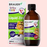 [Nhà thuốc 844] Siro Brauer Baby Kids Liquid Zinc- Bổ Sung Kẽm cho bé từ 1 tuổi- chai 200ml
