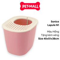 Nhà vệ sinh mèo Sonice Lapule N1 - 40 x 51 x 38 cm - Hồng  | Tặng Kèm Xẻng Petmall