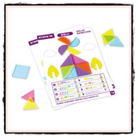 Nhà xuất bản Kumon kéo lên Stained Puzzle, đồ chơi giáo dục hình học, màu sắc, đồ chơi cho trẻ trên 4 tuổi.