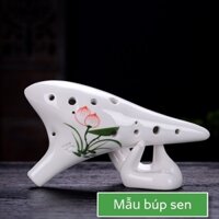 Nhạc cụ kèn Ocarina 12 lỗ AC dành cho người mới bắt đầu | Họa tiết vẽ tay, phụ kiện đầy đủ | Chuẩn âm
