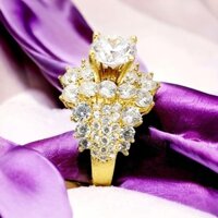 nhẫn 1 hột chấu cao đính đá . nhẫn trang sức xi mạ vàng 18k.