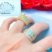 Nhẫn 5 hàng đá mạ vàng 18k-NM59