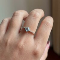 Nhẫn bạc 925 𝐇𝐞𝐫 𝐇𝐢𝐠𝐡𝐧𝐞𝐬𝐬 đính đá Sky Blue Topaz - viên đá của trí tuệ, giao tiếp và bình an
