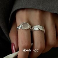 Nhẫn Bạc 925 Đính Đá Opal Trắng Thiết Kế Mới Đơn Giản Thời Trang Cho Nữ