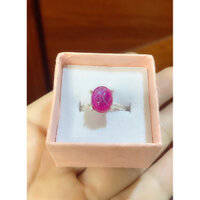 Nhẫn bạc 925 đính đá ruby sao