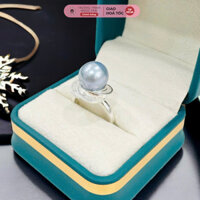 Nhẫn Bạc 925 Đính Ngọc Trai 10ly Xanh Lam Size 7 Sang Trọng, Tinh Tế - Ngọc Trai Trường Thịnh