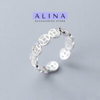 Nhẫn Bạc 925  Kim Tiền Trơn Không Đá đơn Giản Nam Nữ 0027 O2