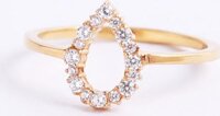 Nhẫn bạc 925 mạ vàng 18k nữ đẹp giọt lệ giá rẻ đính tấm CZ cao cấp tphcm Gix Jewel N06 - Size 9