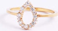 Nhẫn bạc 925 mạ vàng 18k nữ đẹp giọt lệ giá rẻ đính tấm CZ cao cấp tphcm Gix Jewel N06 - Size 6