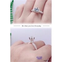 Nhẫn bạc 925 nhẫn hột cao đá chủ 4 li