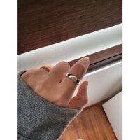 Nhẫn bạc 999 bản dày trơn cá tính ni tay 18mm