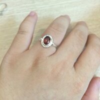 Nhẫn bạc cao cấp đá garnet