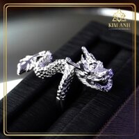 Nhẫn bạc cao cấp hình Rồng đẳng cấp, quyền lực - NH0U0001 | Kim Anh Moissanite