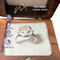 Nhẫn Bạc Cao Cấp Hoa Sen Đúc 2 Tầng