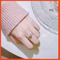 Nhẫn bạc cao cấp - Nhẫn Cầu hôn, ổ đá cao đơn giản, nạm đá tấm CAM KẾT BẠC CHUẨN