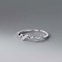 Nhẫn bạc đeo ngón út ziczac Lii.A Silver