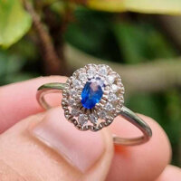 Nhẫn bạc đính đá lam ngọc