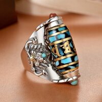 Nhẫn Bạc Đính Hạt Ngọc Lam Độc Đáo Cho Nam