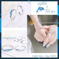 Nhẫn Bạc Đôi, Biển và Cá heo - Nhẫn Cặp Tình Yêu, Minh Chứng Cho Đôi Lứa.