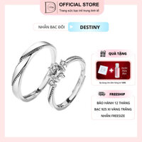 Nhẫn bạc đôi Dế Bạc Romance bạc 925 xi vàng trắng freesize nhẫn đôi nam nữ - BN4189