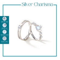 Nhẫn bạc đôi đính đá mặt trăng Silver Charisma