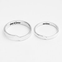 Nhẫn bạc đôi Fracture, khắc tên miễn phí, nhẫn đôi đơn giản, nhẫn đôi bạc đẹp, nhẫn cặp bạc ta