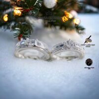 Nhẫn bạc đôi nam nữ đính đá bạc ý S950 - Cam kết bạc chuẩn NC01