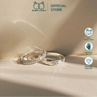 Nhẫn bạc đôi nam nữ hình vương miện Minh Châu, nhẫn cặp bạc sang trọng tinh tế