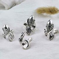 Nhẫn Bạc ếch ngồi hoa sen