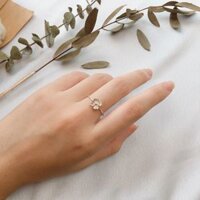 Nhẫn bạc hoa cánh hồng