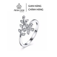 Nhẫn Bạc Hoa Lá Dáng Hở Freesize Minh Canh Jewelry