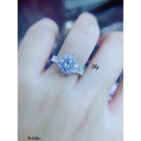 Nhẫn bạc hột hoa sen