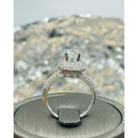 Nhẫn bạc kết đá chủ 6.5li Xi Bạch Kim, Trang Sức Kim Vạn Phát
