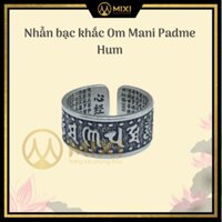 Nhẫn bạc khắc Om Mani Padme Hum