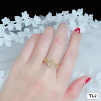 Nhẫn bạc kim tiền si vàng MS65 - 17mm