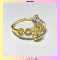 Nhẫn bạc La Luce - Bạc xi vàng mặt hình tỳ hưu ngậm đá dành cho nữ D0085NCS