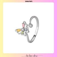 Nhẫn bạc La Luce - Nhẫn hở freesize hình bướm đá màu dành cho nữ D0067NFS