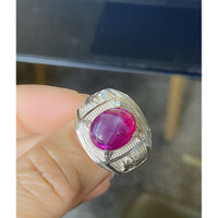 Nhẫn bạc nam đính đâ ruby sang trọng