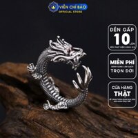 Nhẫn bạc nam hình Hắc Long Thiên Tôn chất liệu bạc Thái 925 phụ kiện trang sức Viễn Chí Bảo N100642