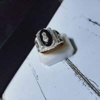 Nhẫn bạc nam mẫu nhẫn mỹ oval đen vòng đường kính 20mm