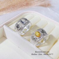 Nhẫn bạc nam rồng cuộn ngọc NN033